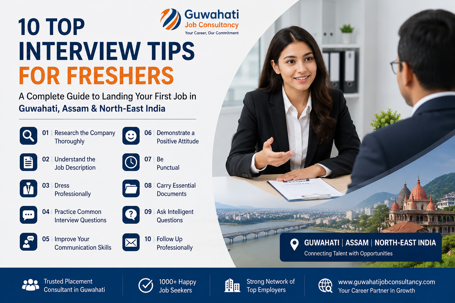 10 Top Interview Tips for Freshers: A Complete Guide to Landing Your First Job in Guwahati, Assam & North-East India
